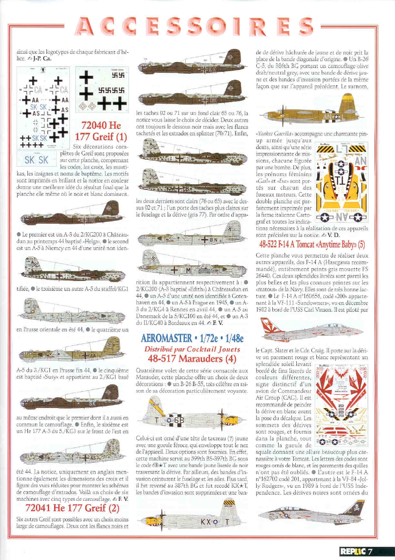 Replic 118 - JINI Gekko, B-26 G Marauder, Spitfire Mk VIII & IX, Vautour 11 N